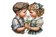 Romantic Daisy Couple Clipart JPG, a Person Illustration by Memories By Lea (Thumbnail 14 of 19)