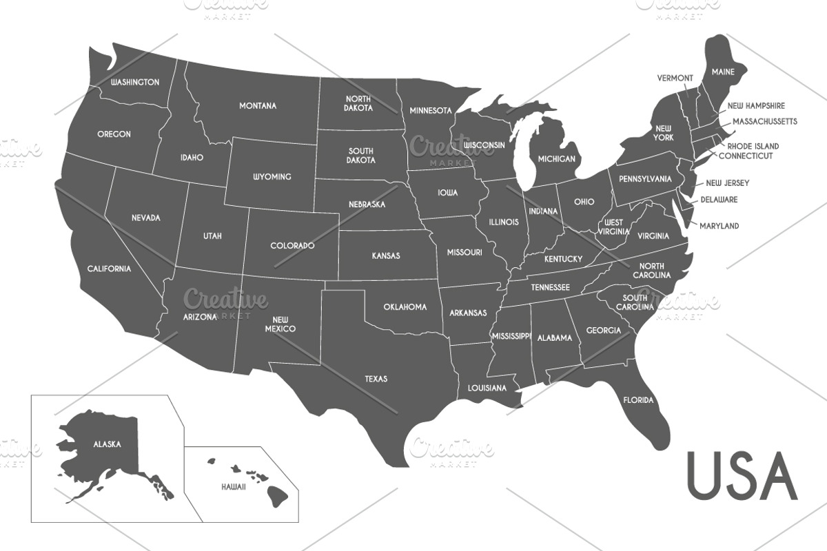 3x B&W USA Map, an Education Illustration by asantosg (Photo 1 of 4)