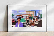 People walk on city street crosswalk, a Person Illustration by PaperTrident (Thumbnail 3 of 3)