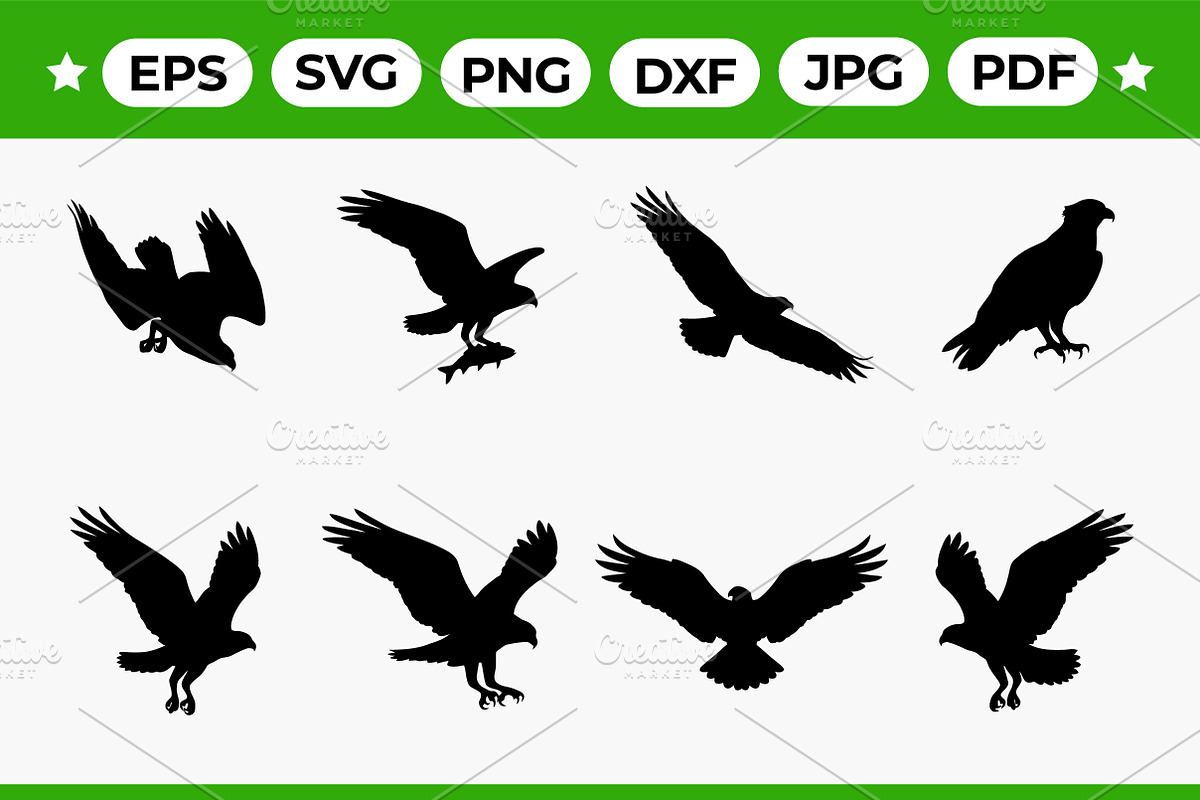 Eagle Silhouette Vector Flying, an Object Graphic by Artonix (Photo 1 of 3)