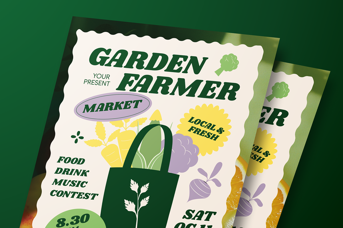 Garden Farmers Market Flyer Set, a Flyer Template by Annora Studio (Photo 4 of 6)