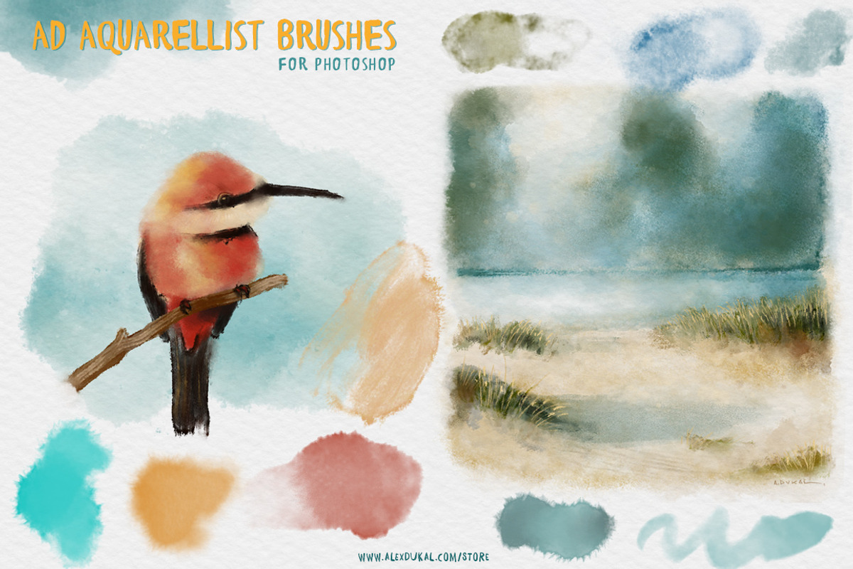 AD Aquarellist Brushes, a Brush Add-On by Alex Dukal (Photo 3 of 5)