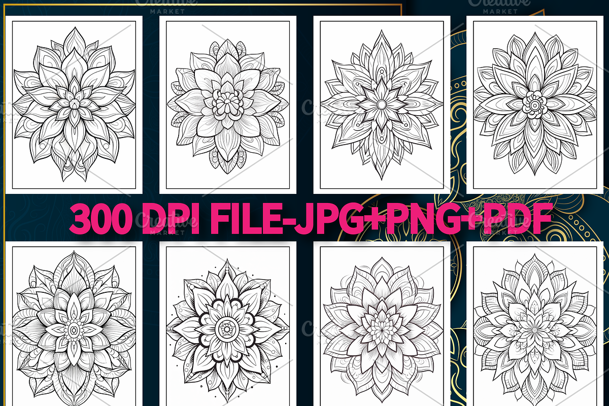 Mandala Flower Coloring Book Page, a Healthcare Illustration by Design Station (Photo 4 of 5)