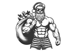 Muscular Santa Claus Gifts And