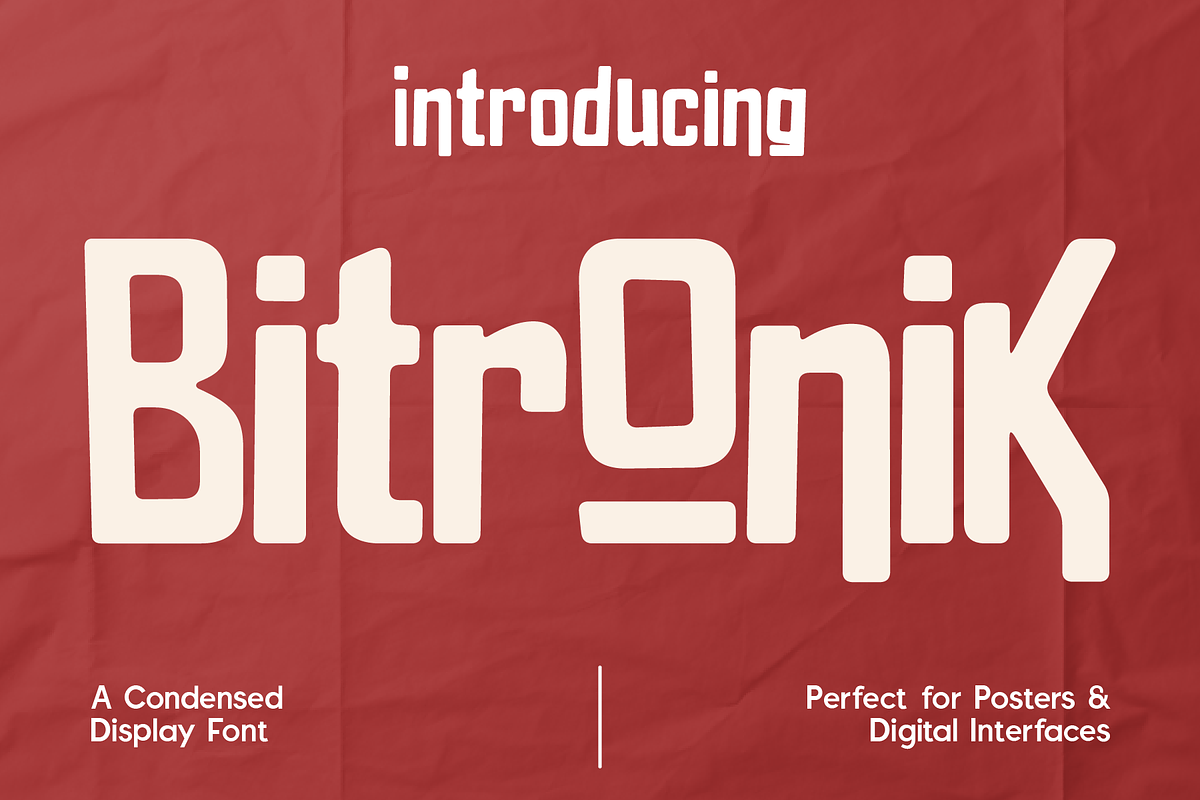 Bitronic - Condensed Display, a Sans Serif Font by Indotype Foundry (Photo 1 of 10)