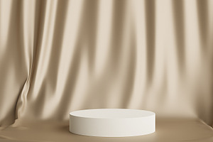 Beige cylinder shaped podium