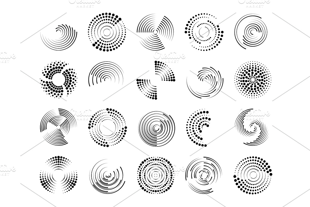 Halftone dotted speed lines, an Illustration by Things for designers