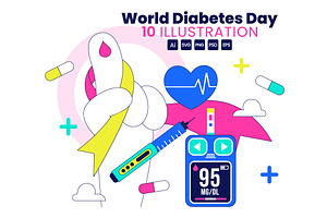 10 World Diabetes Day Illustration, a Healthcare Illustration by denayunebgt