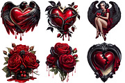 Gothic Valentine Clipart Set, an Illustration by Craft Nest (Thumbnail 6 of 8)