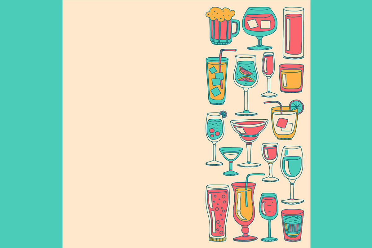 Doodle cocktail icons and patterns, a Pattern Graphic by Art Loft (Photo 4 of 16)