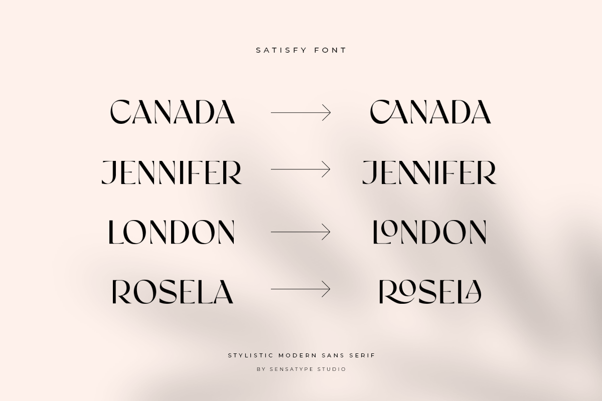 satisfy modern stylistic sans serif, a Sans Serif Font by Sensatype (Photo 10 of 18)