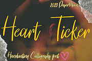 Heart Ticker Calligraphy Font, a Handwritten Font by GearShift (Thumbnail 1 of 7)