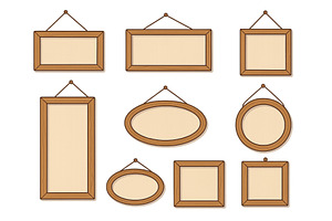 Collection of empty wooden picture, an Object Illustration by ZinetroN