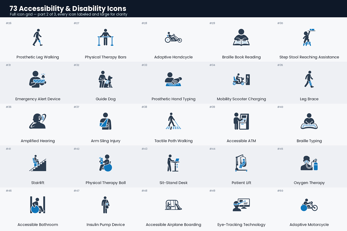 Accessibility & Disability Icons, a Solid Icon by Symbolic Language (Photo 3 of 5)