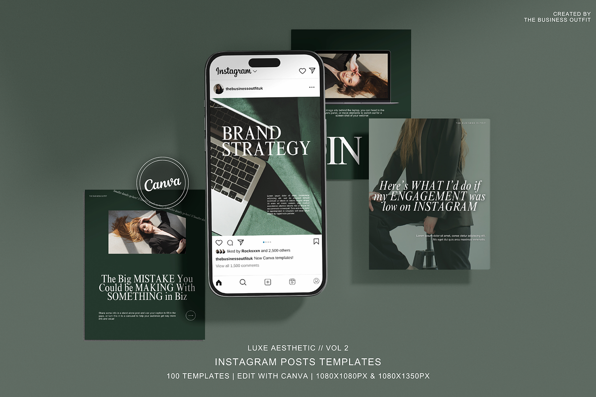 Luxury Instagram Posts - Canva, a Social Media Template by thebusinessoutfit (Photo 1 of 17)