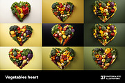Vegetables hearts. 37 images, a Food Illustration by Handmadefont (Thumbnail 4 of 10)