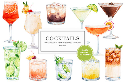 Cocktails. Bar menu, a Food Illustration by Lembrik's Artworks