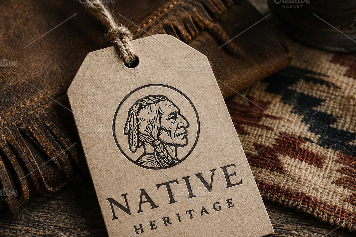 Native Indian Chief Hand Drawn Logo, a Branding & Logo Template by Enola99d (Photo 1 of 2)