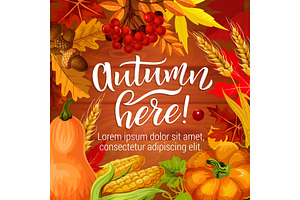 Autumn Season Harvest Holiday Poster