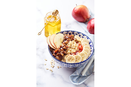 Homemade oatmeal for breakfast with, a Food & Drink Photo by Irina Burakova