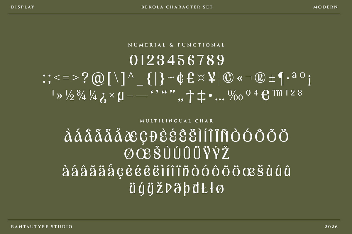 Bekola Modern Display Font, a Serif Font by RantautypeStudio (Photo 17 of 17)