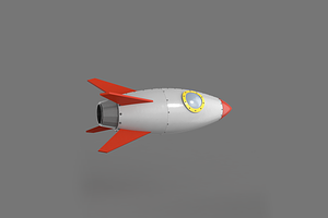 Spaceship Rocketship Cartoon Simple