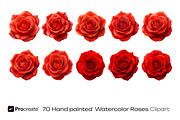 Scarlet Red Roses Wedding watercolor, a Decorative Illustration by crafty (Thumbnail 5 of 11)