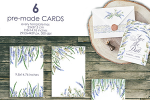 Lavender WATERCOLOR Clipart Set