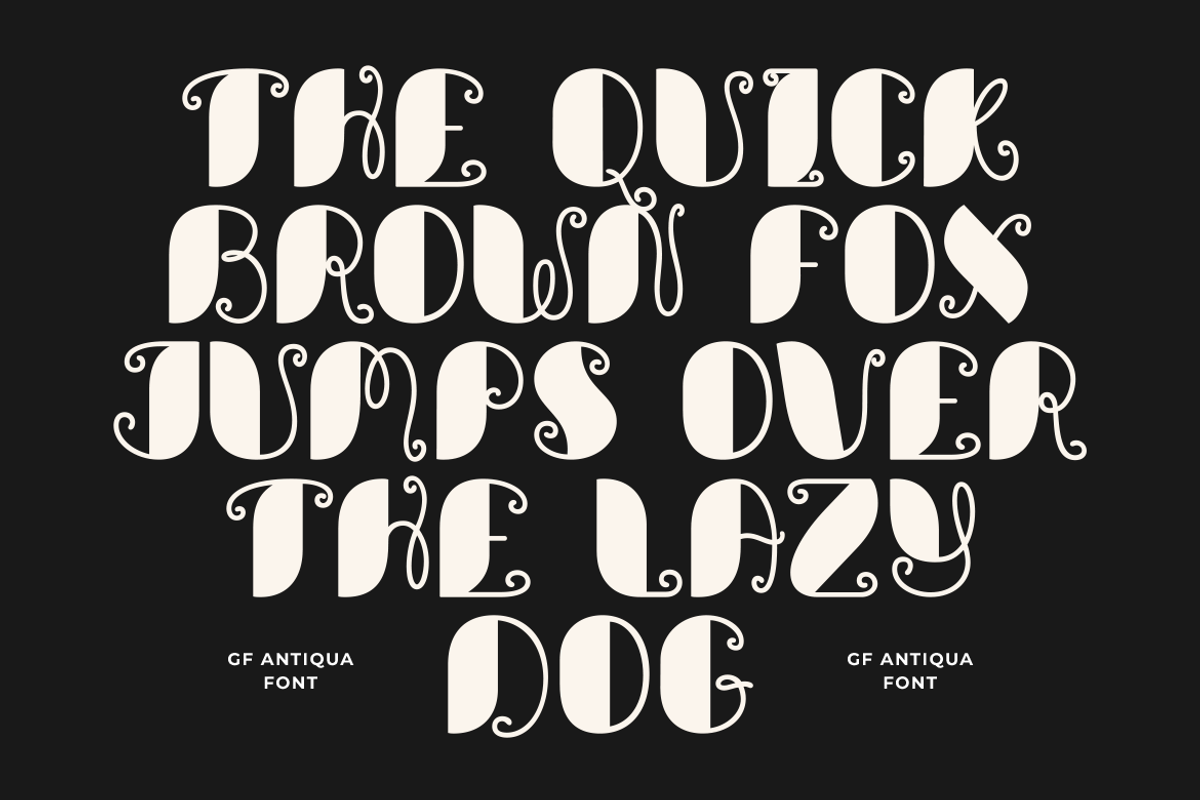 GF Antiqua - Swirly Display Font, a Handwritten Font by GroovyFontCo (Photo 2 of 8)