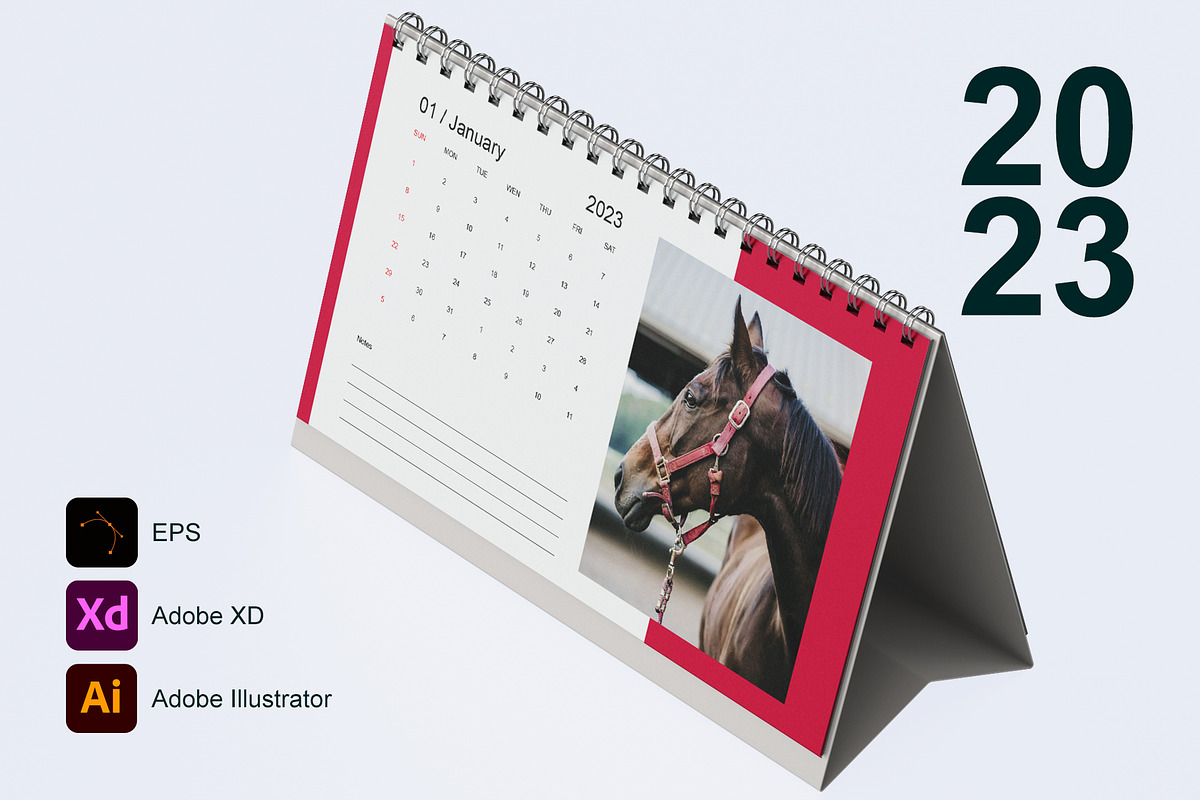 Calendar 2023 Template 6 - Sunday, a Templates & Theme by Florin Chitic
