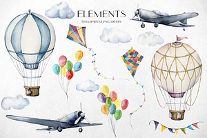 Hot Air Balloons And Airplanes