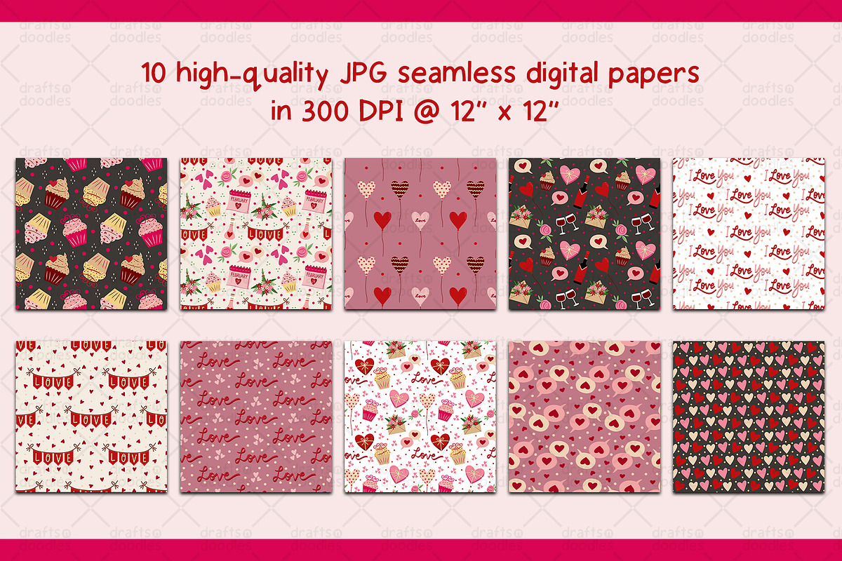 Valentine's Day Graphic Set, a Pattern Graphic by Drafts n Doodles (Photo 4 of 6)