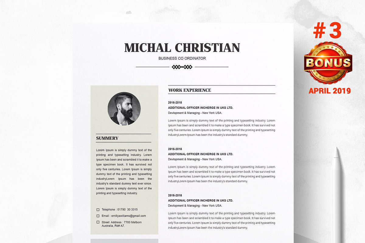 Resume/CV Bundle | 200+ for $29, a Resume Template by ResumeInventor (Photo 49 of 207)