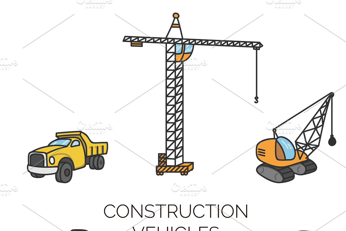 Construction vehicles, a Work Illustration by Funky corner (Photo 1 of 2)
