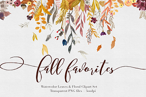 Fall Watercolor Clipart
