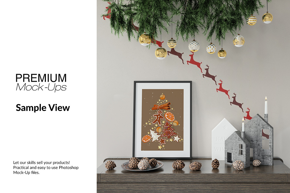 Christmas Frames & Wallpaper Mockups, a Product Mockup by mock-ups (Photo 7 of 16)