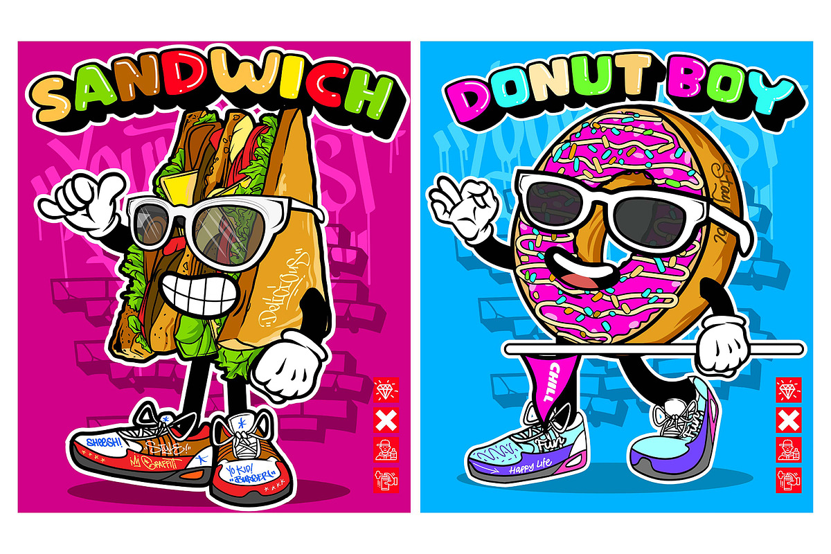 10 Junk Food Graffiti Characters, a Food Illustration by MEAS7 Artwork (Photo 3 of 6)