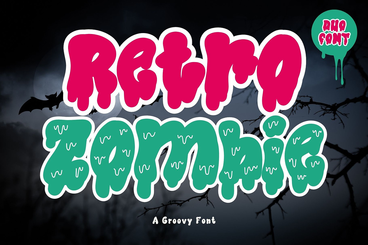Retro Zombie is a Halloween font, a Handwritten Font by Brown Cupple (Photo 1 of 8)