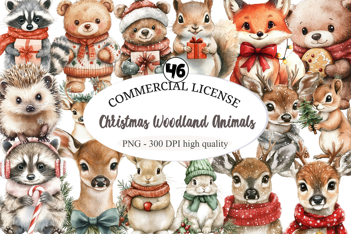 Christmas Woodland Cute Animals Fair, an Illustration by designcity5 (Photo 1 of 5)