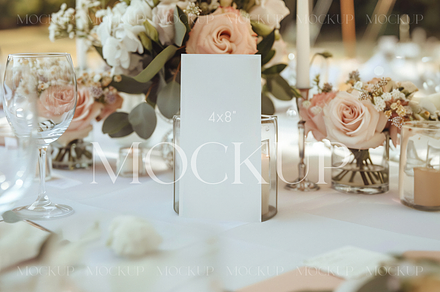 4x8 Menu Mockup, Wedding Stationery, a Product Mockup by TatiMockup