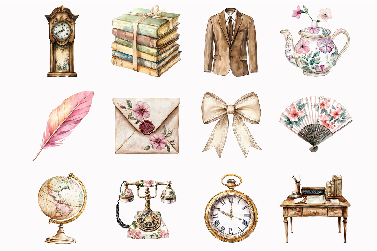 Watercolor Regency Era Clipart, an Illustration by Design Market (Photo 2 of 4)