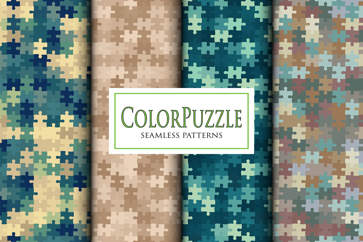 Vector jigsaw puzzle mozaic camo set, a Pattern Graphic by ArchonDigitalShop (Photo 7 of 9)