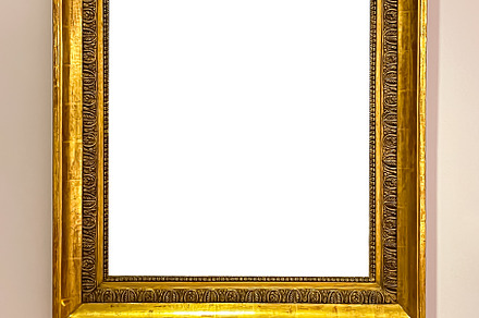 Antique golden art fair gallery frame on the wall at auction hou, an Arts & Entertainment Photo by Anneleven