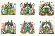 Watercolor Easter Home Clipart, an Illustration by DreamCafeArt (Thumbnail 3 of 4)