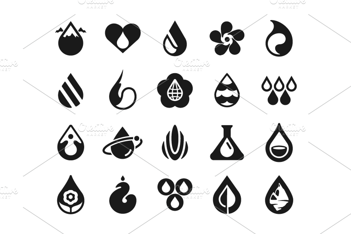 Water Drops. 20 Logo Templates., a Templates & Theme by Youhhou (Photo 2 of 4)