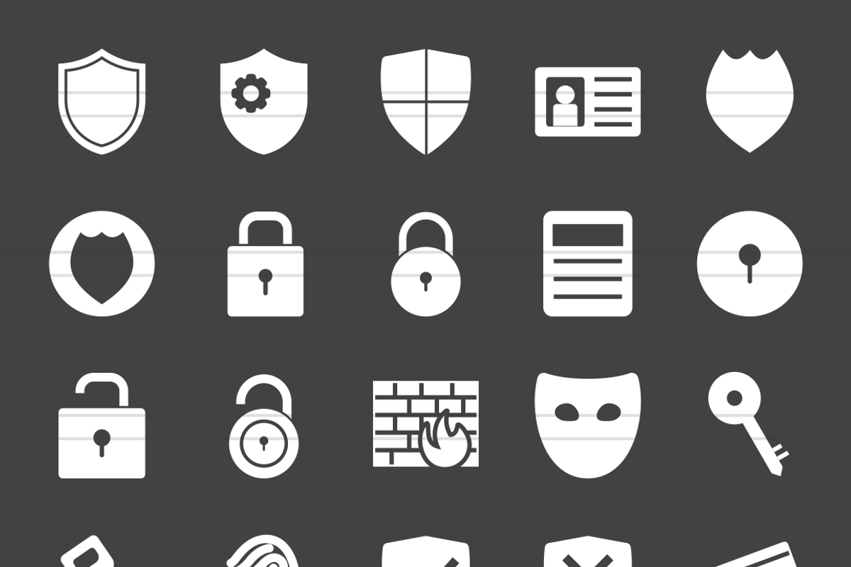 50 Security Glyph Inverted Icons preview 2