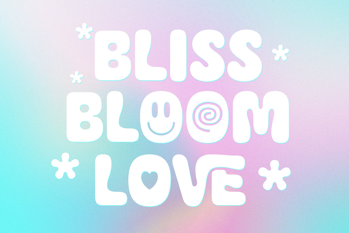 Bliss Bloom Bubbly Cute Typeface, a Sans Serif Font by Casloop Studio (Photo 1 of 9)