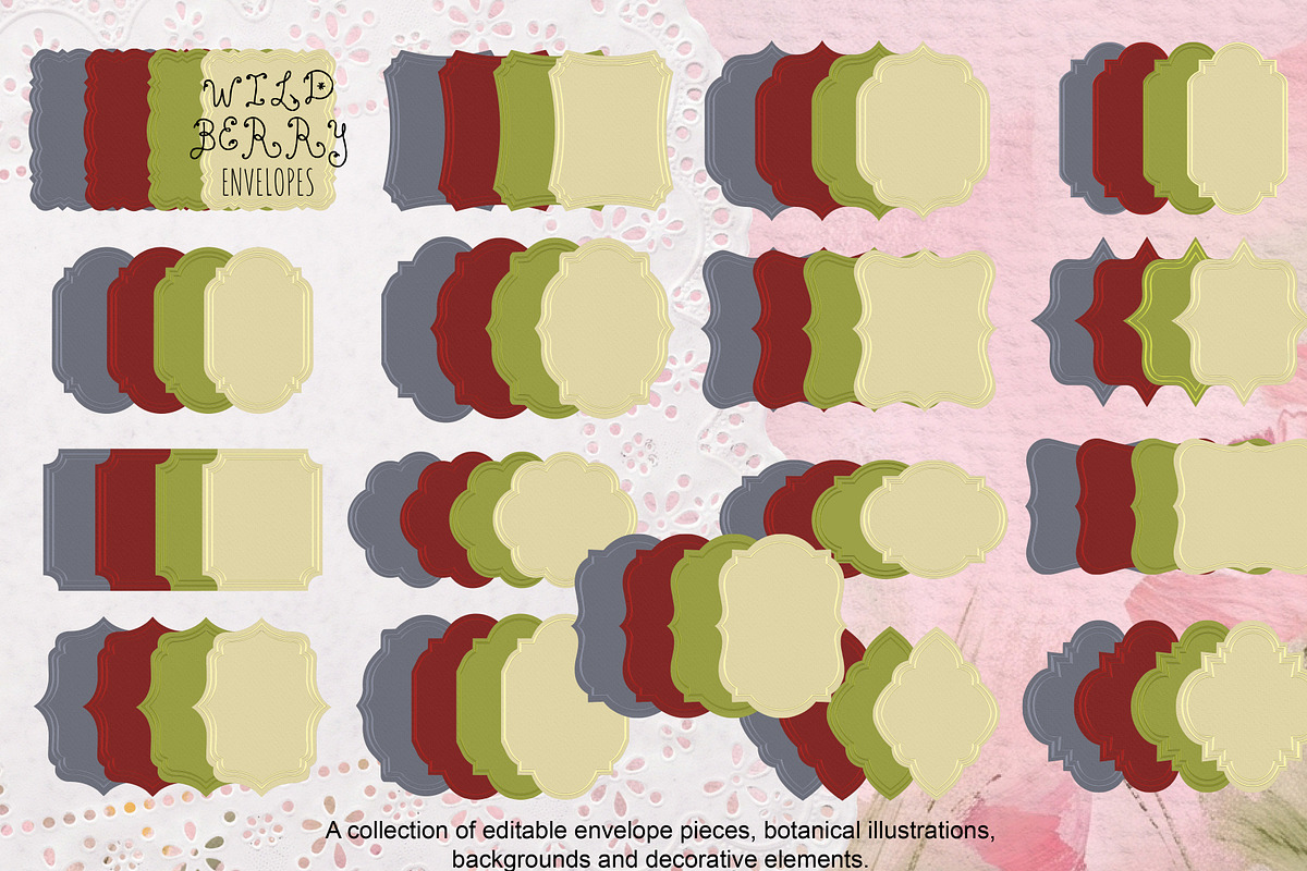 Wild Berry Envelope Creator Kit, an Object Graphic by DreamoraArt (Photo 7 of 11)