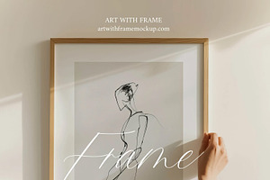 Frame Mockup Woman Hanging A Frame