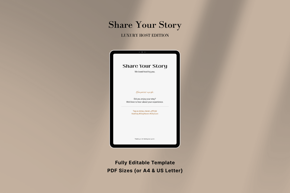 Modern Neutral Airbnb Signage Bundle, a Stationery Template by batang (Photo 10 of 15)